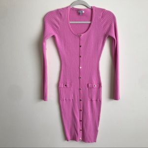 Form Fitting Pink Midi Dress